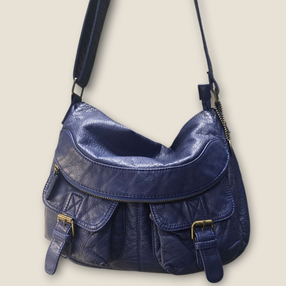Ampere Annabell Messenger Bag Handbag Vegan Leather Blue Purse Crossbody Shoulde